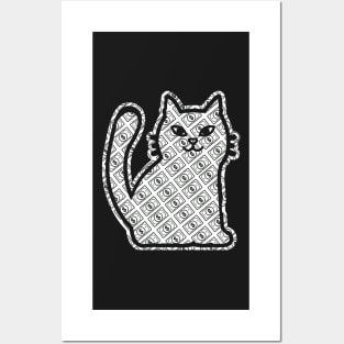 MONEY CAT STICKER | BLACK CAT Posters and Art